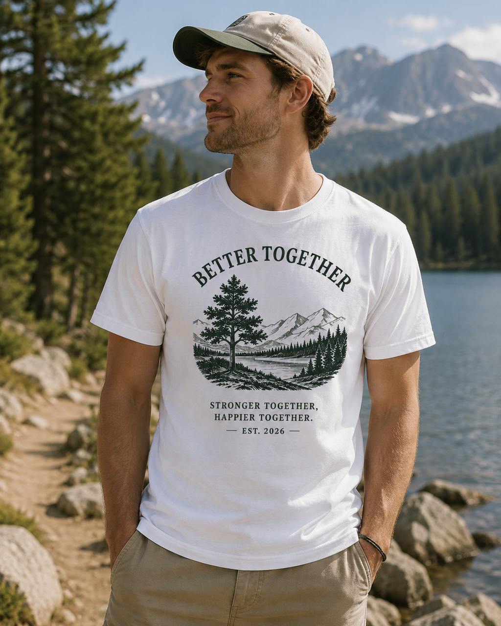 Better Together Mountain T-Shirt | Vintage Nature Graphic Tee | Outdoor Adventure Shirt