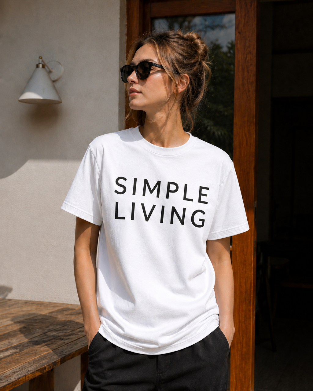 Simple Living Minimalist Aesthetic Vinyl T-Shirt
