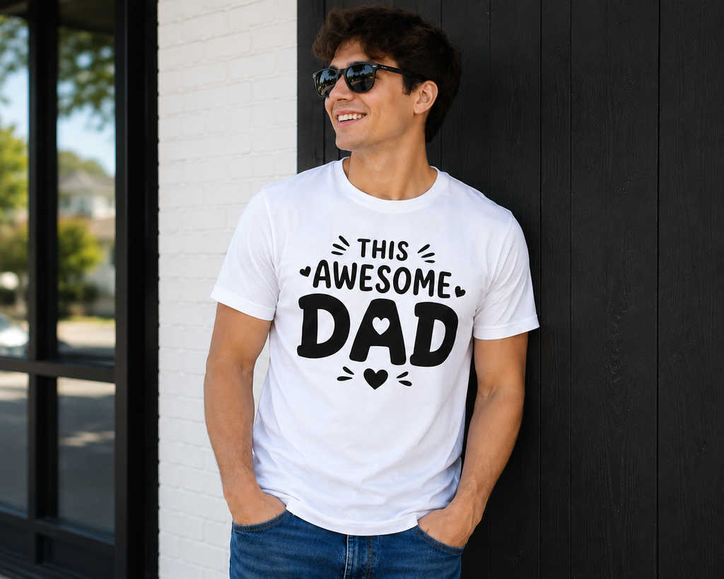 This Awesome Dad Vinyl T-Shirt | Funny Father’s Day Dad Tee