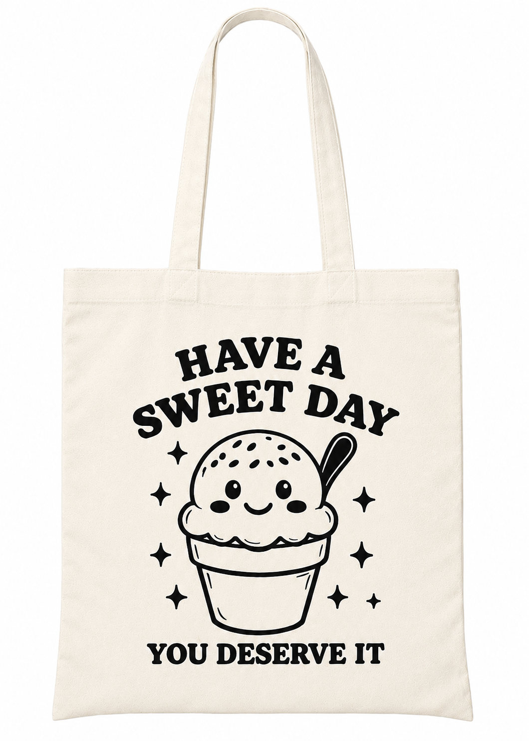 Have A Sweet Day Ice Cream Canvas Tote Bag – Cute Aesthetic Shopping Bag