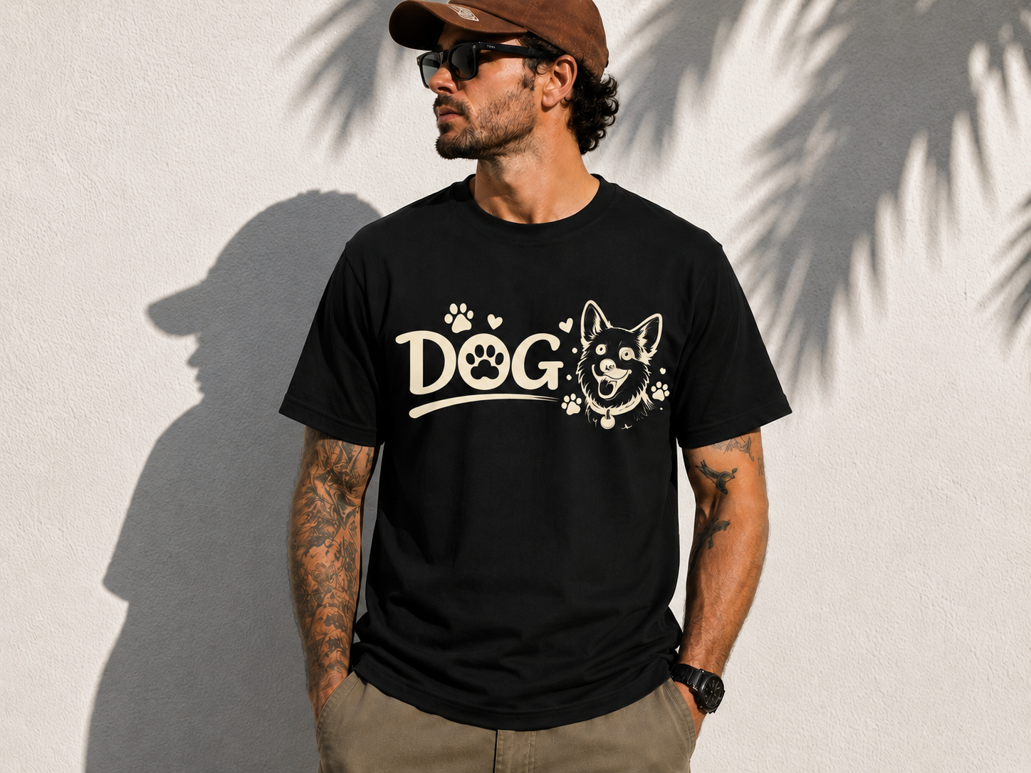 Dog Lover Vinyl T-Shirt | Cute Dog Paw Print Tee | Pet Lover Gift Shirt | Dog Mom Dog Dad Unisex T-Shirt