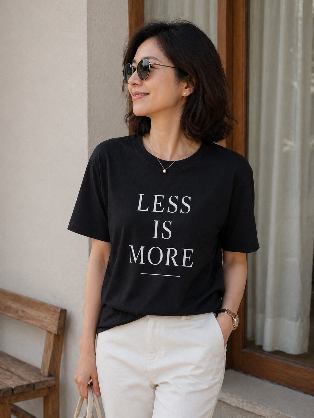 Less Is More Minimalist Typography Vinyl T-Shirt