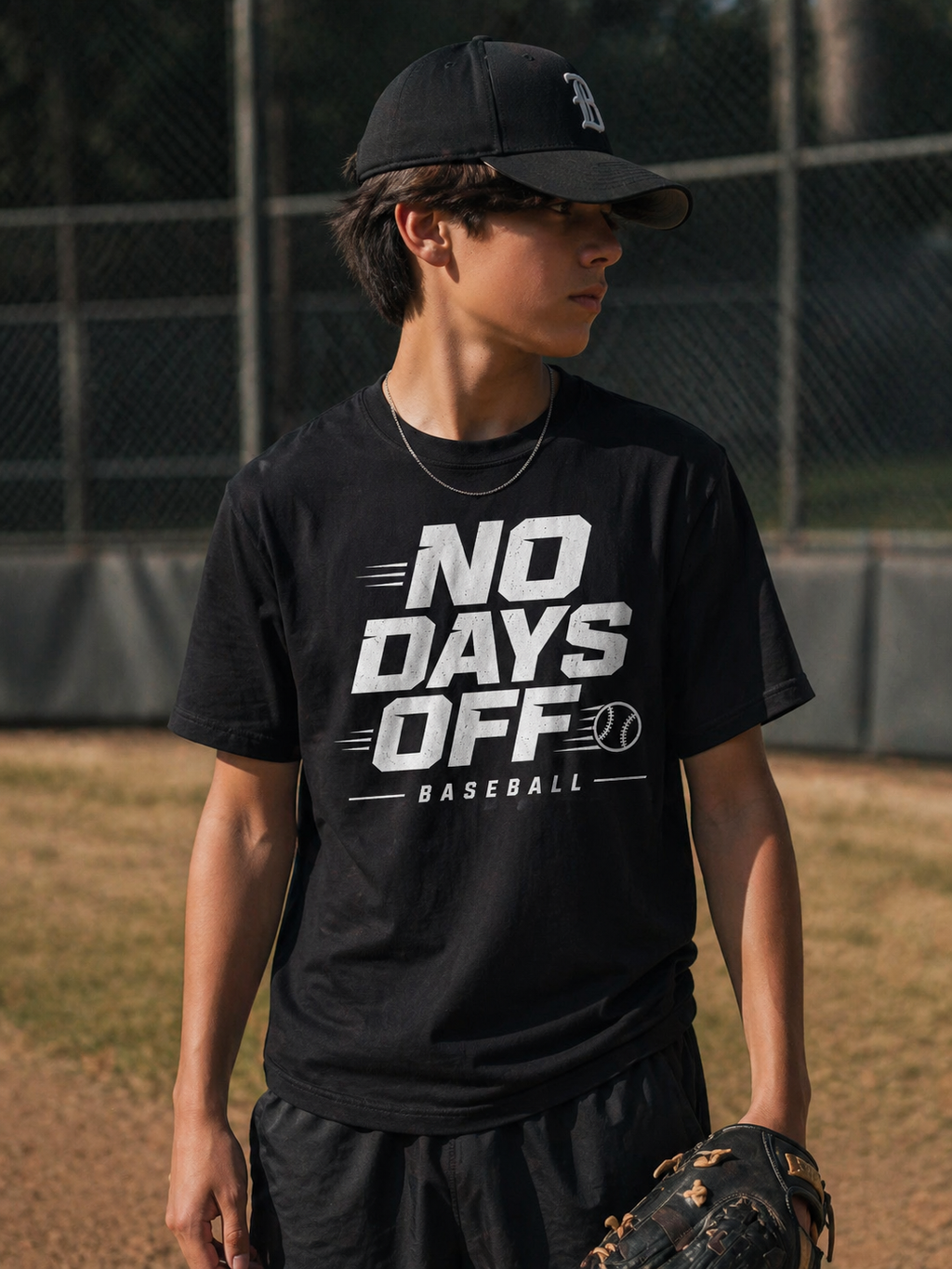 No Days Off Baseball Vinyl T-Shirt