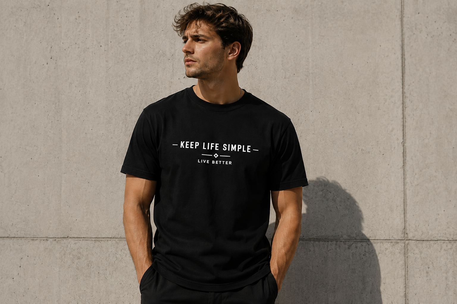 Keep Life Simple Minimalist Inspirational Vinyl T-Shirt