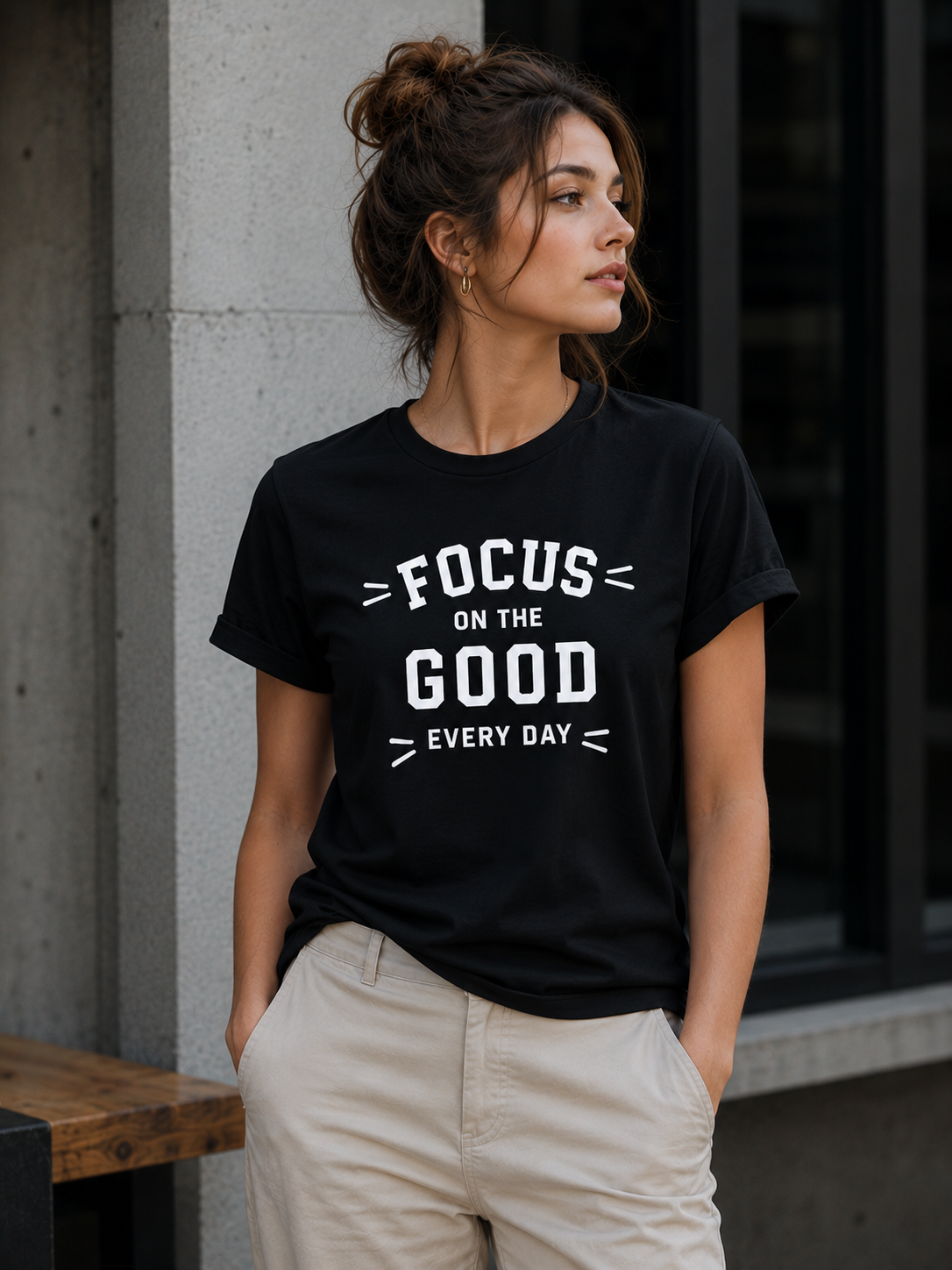 Focus on the Good Every Day Motivational Vinyl T-Shirt