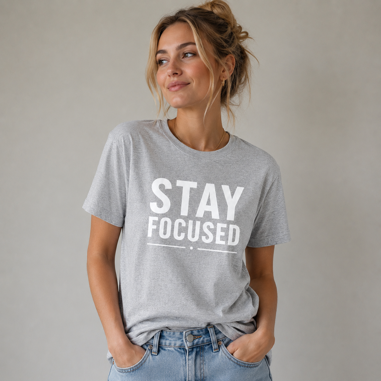 Stay Focused Motivational Vinyl T-Shirt for Men & Women