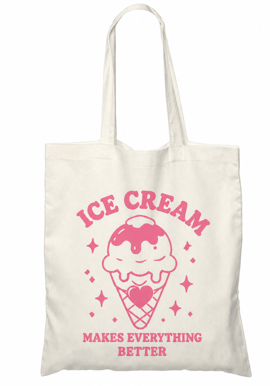 Ice Cream Makes Everything Better Tote Bag | Cute Aesthetic Canvas Bag