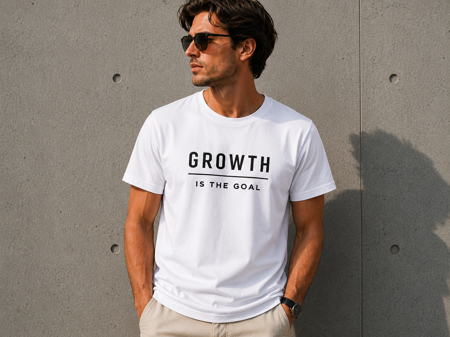 Growth Is the Goal Motivational Minimalist Vinyl T-Shirt