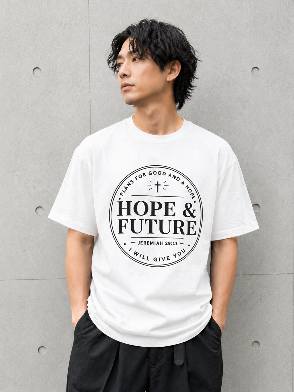 Hope & Future Christian Inspirational Bible Verse Vinyl T-Shirt