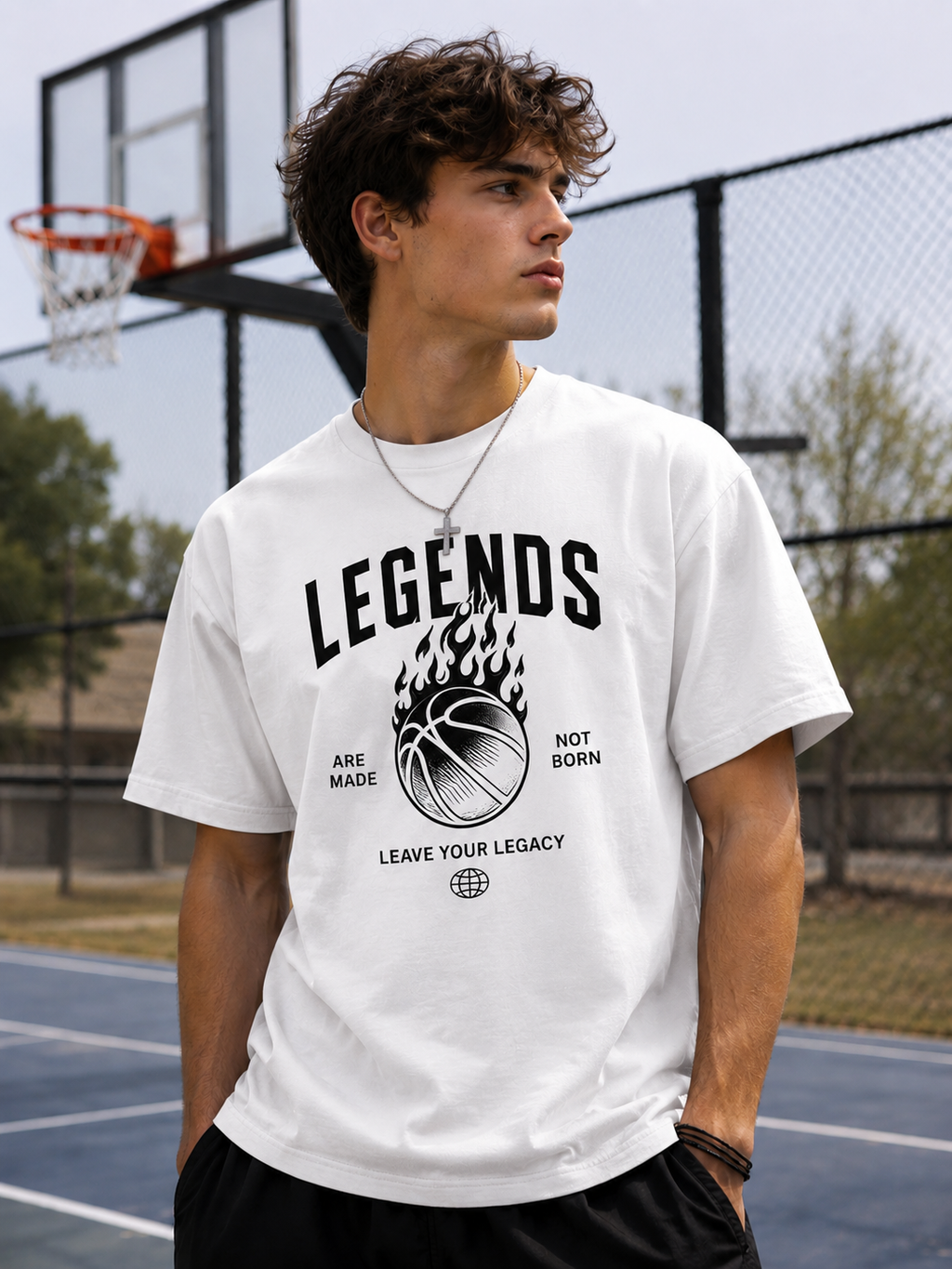 Legends Are Made Basketball Vinyl T-Shirt | Motivational Sports Tee