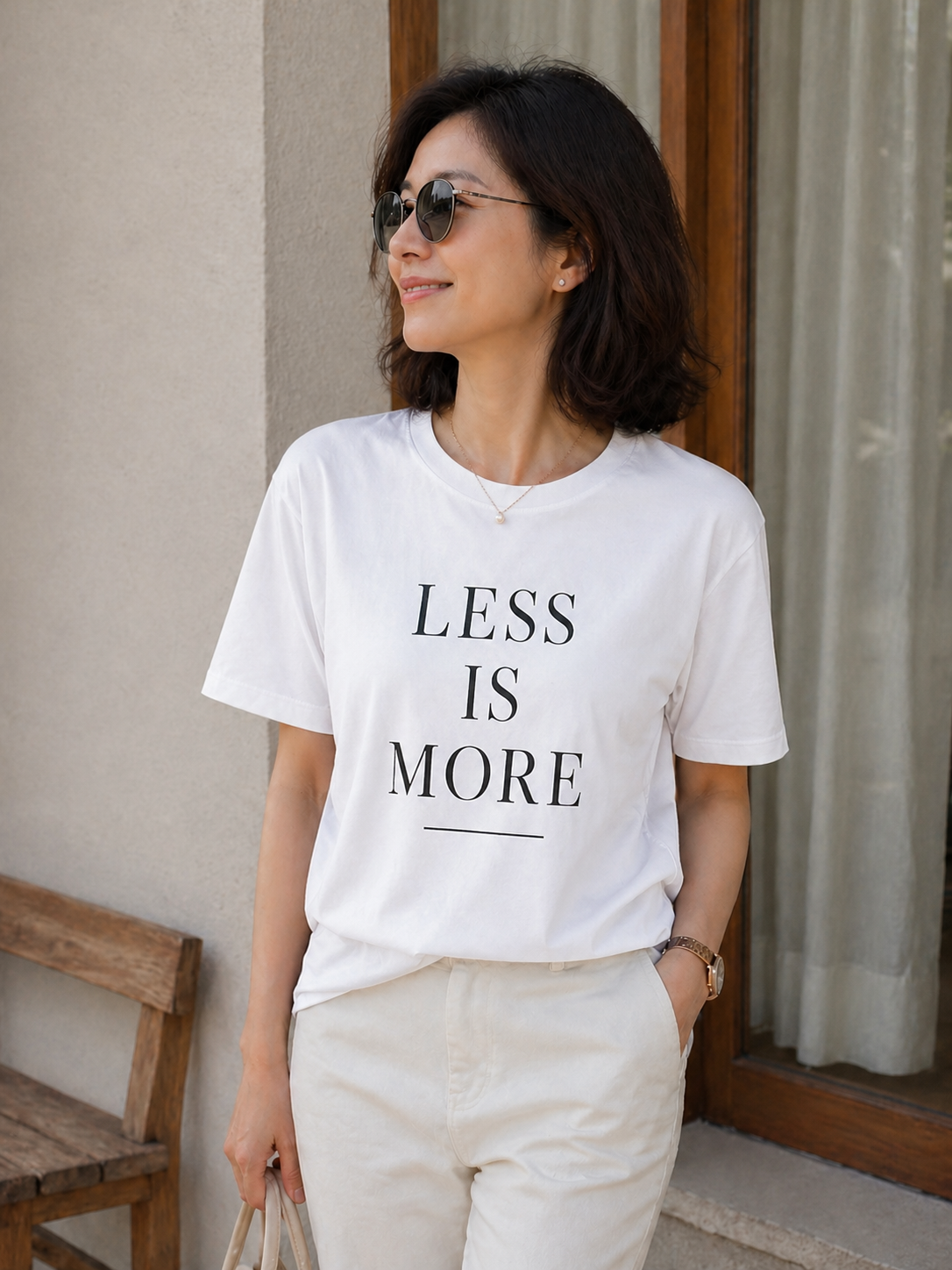 Less Is More Minimalist Typography Vinyl T-Shirt