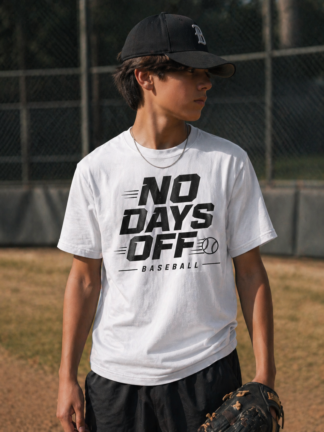 No Days Off Baseball Vinyl T-Shirt