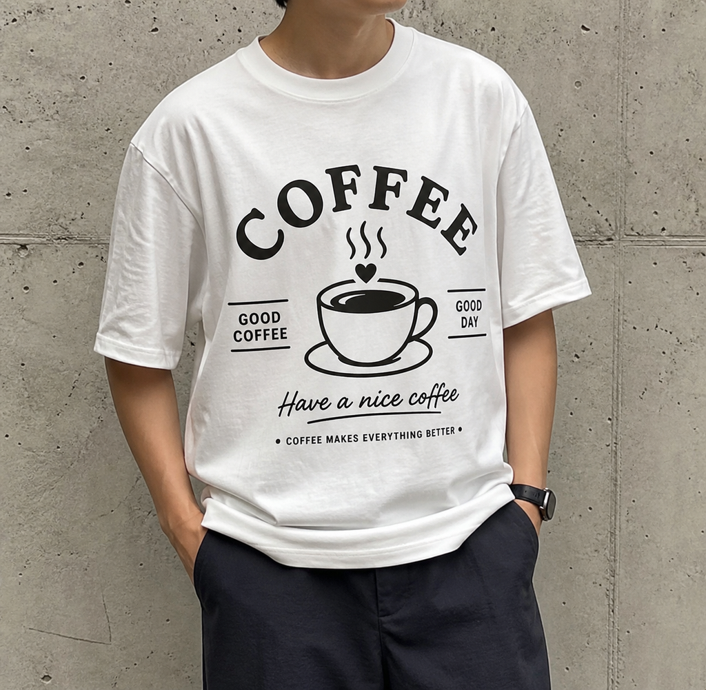 Coffee Lover Vinyl T-Shirt – Good Coffee Good Day Casual Tee