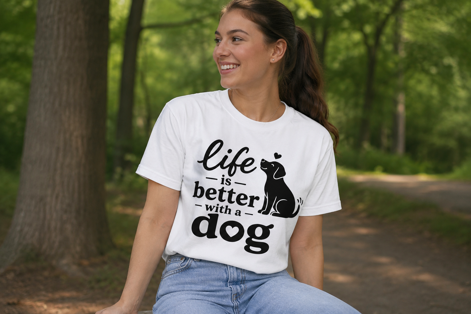 Life Is Better With a Dog T-Shirt | Dog Lover Vinyl Tee | Pet Owner Gift Shirt