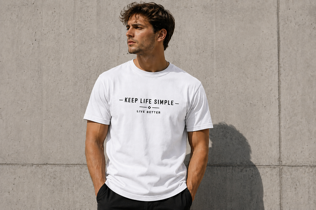 Keep Life Simple Minimalist Inspirational Vinyl T-Shirt