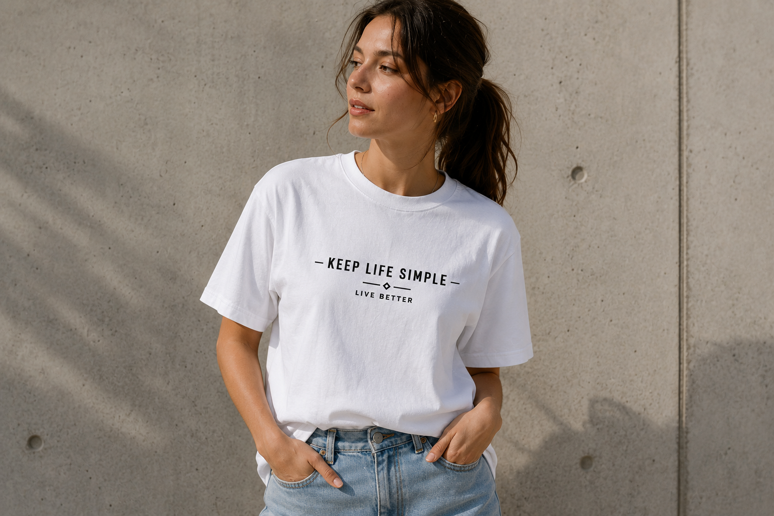 Keep Life Simple Minimalist Inspirational Vinyl T-Shirt