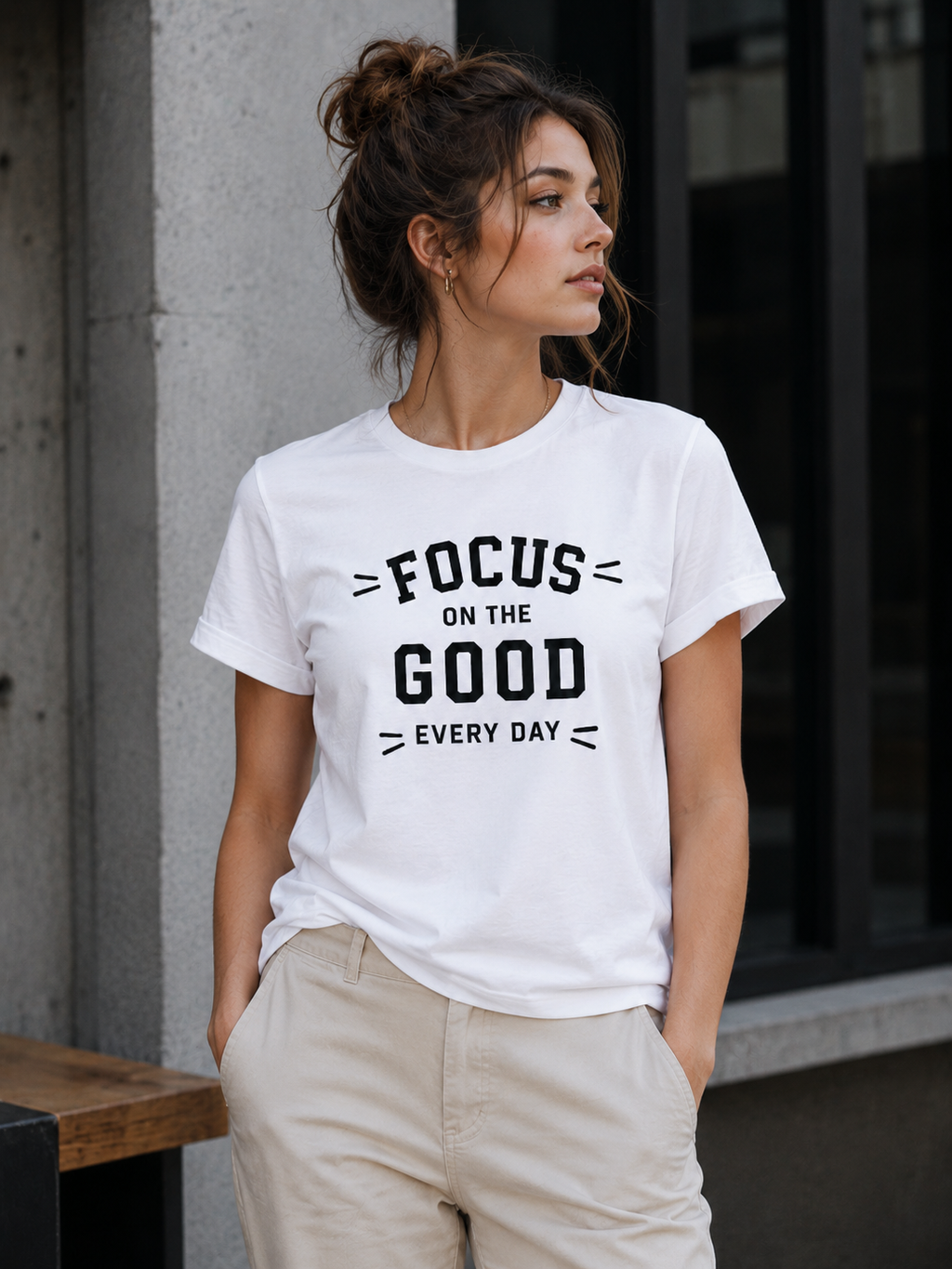 Focus on the Good Every Day Motivational Vinyl T-Shirt